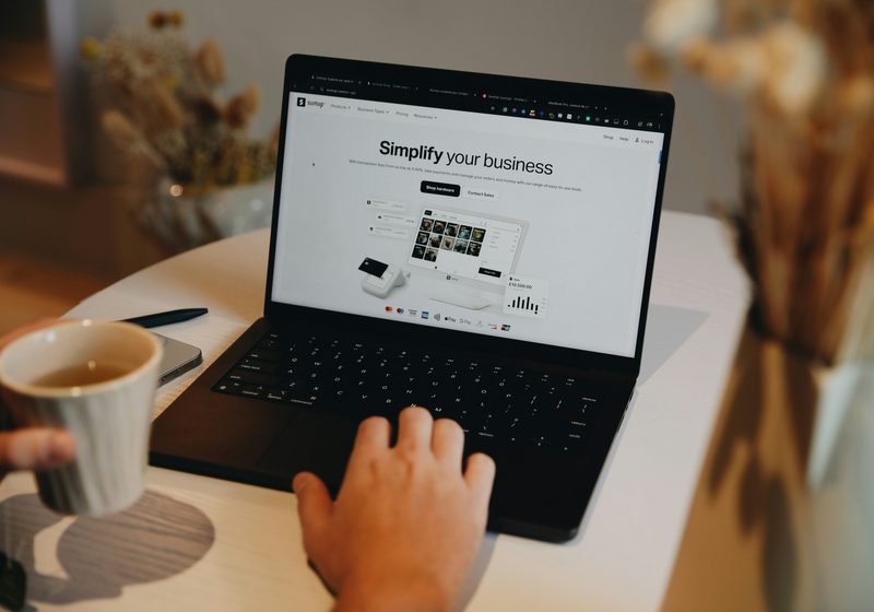 A simple, professional business website on a laptop