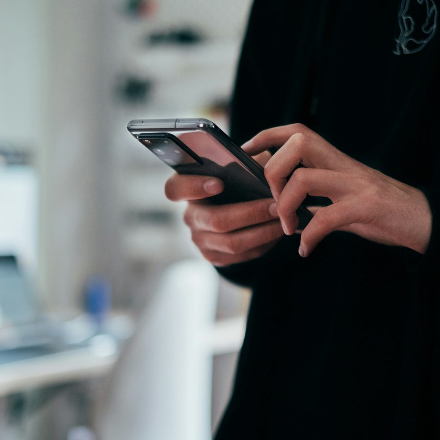 Customer searching on phone